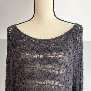 Free People Crochet-Knit Off-Shoulder Sweater